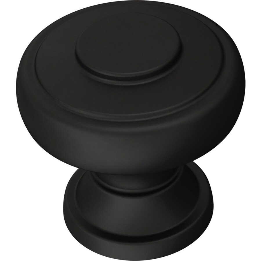 Brainerd Classic Button 1.2205in Matte Black Round Knob in the