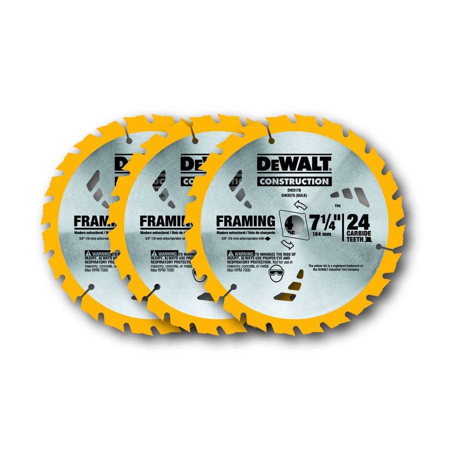 DeWalt Construction 7-1/4In Carbide Framing Circular Saw Blade DW3178 DW3578 