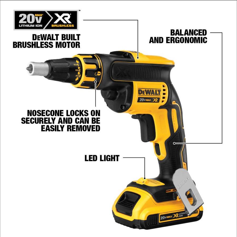 DEWALT XR-Amp 20-Volt Max Lithium Ion (Li-Ion) Brushless Screw Gun Kit ...