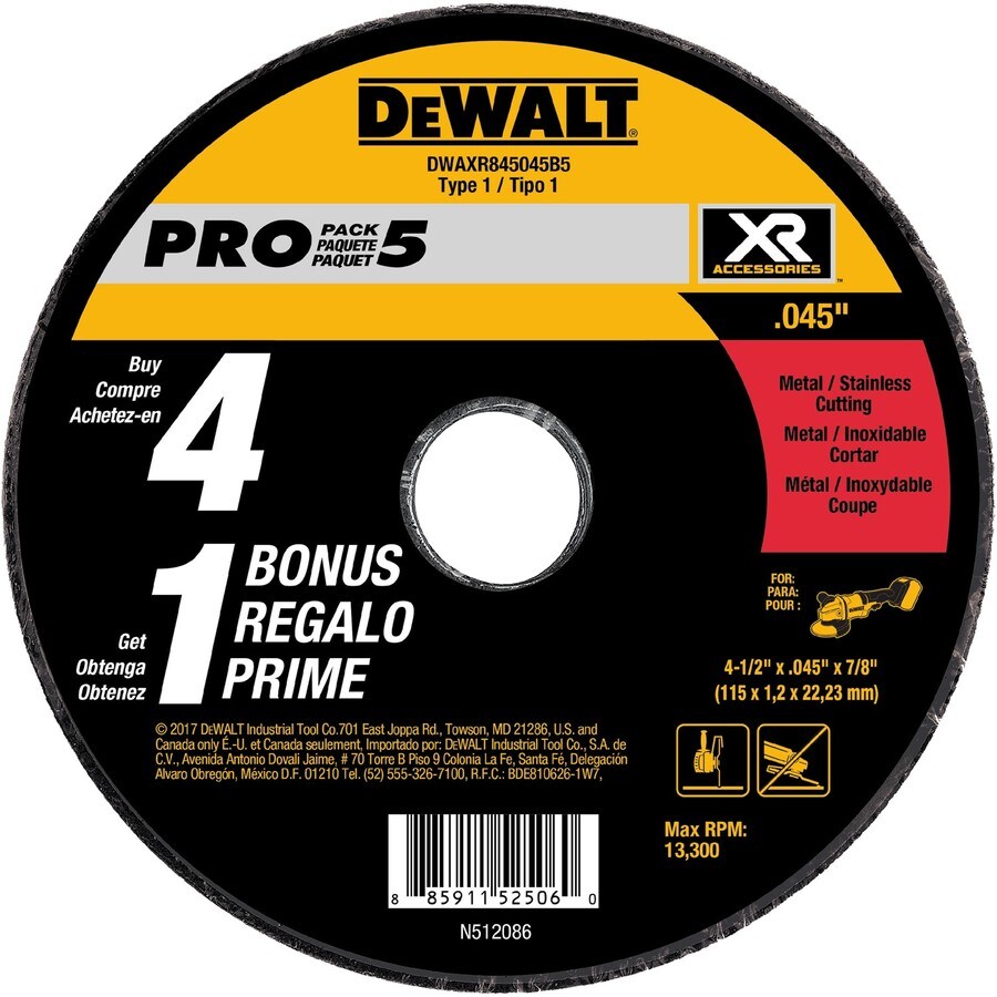 Dewalt Xr 5 Pack Ceramic 4 5 In 60 Grit Grinding Wheel In The Abrasive Wheels Department At Lowes Com