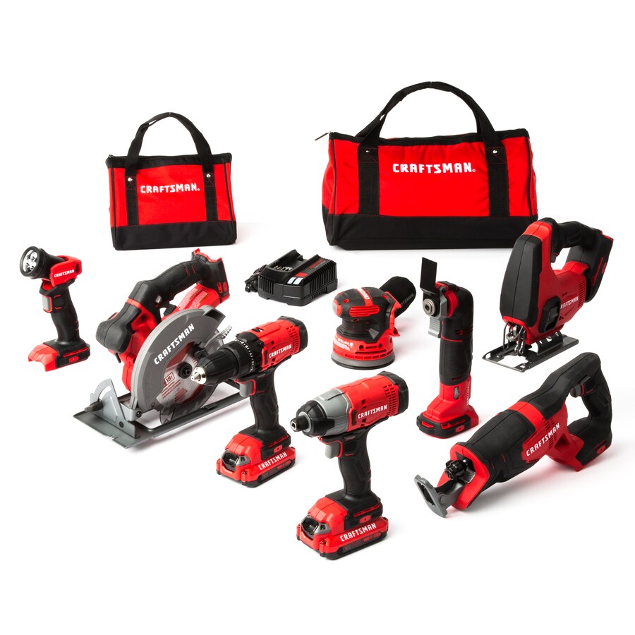 Craftsman V20 8 Tool 20 Volt Max Power Tool Combo Kit With Soft Case