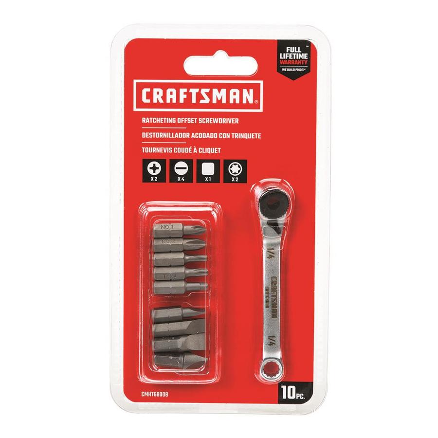 CRAFTSMAN 10Piece Steel Handle Ratcheting MultiBit Screwdriver Set in