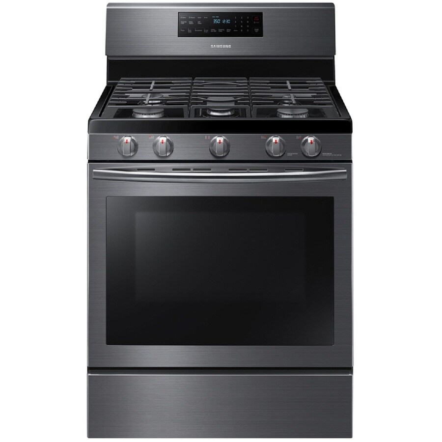 gas range black stainless steel