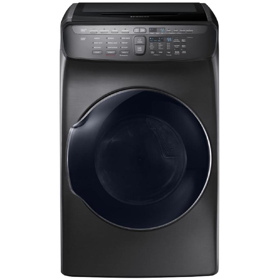 Samsung FlexDry 7.5cu ft Side Swing Door Energy Star Certified Gas Dryer (Black Stainless Steel