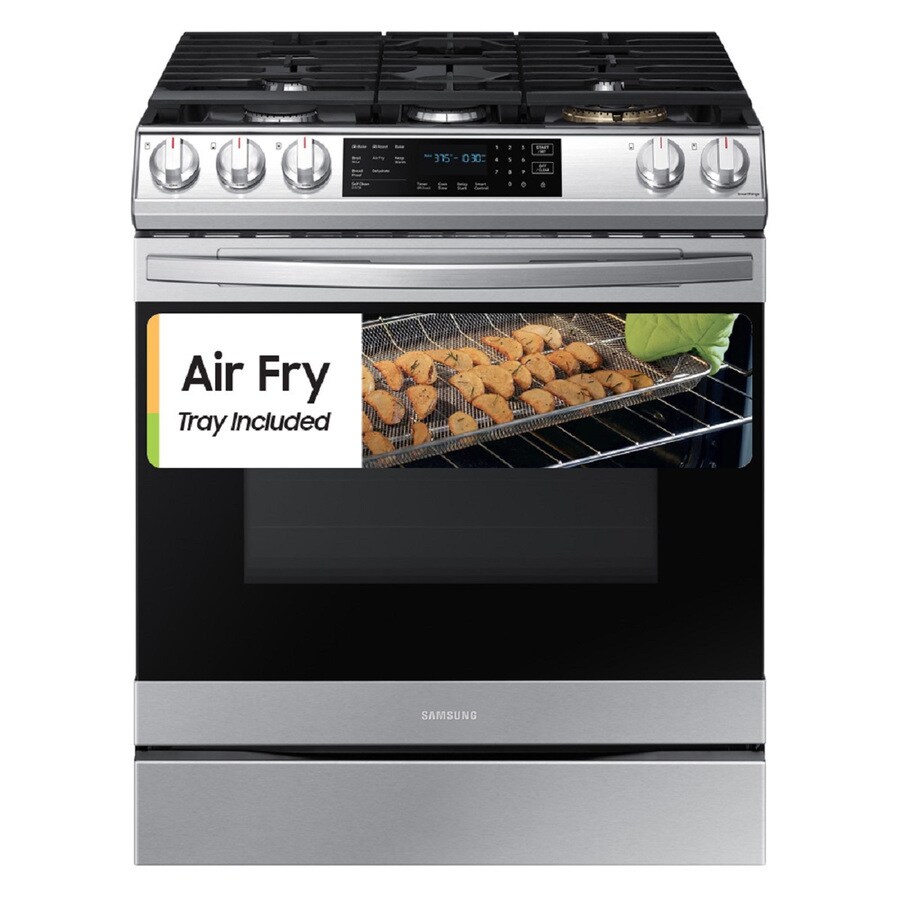 Samsung 6 0 Cu Ft Flex Duo Front Control Slide In Gas Convection Range With Smart Dial Air Fry Wi Fi Fingerprint Resistant Stainless Steel Nx60t8751ss Aa Best Buy