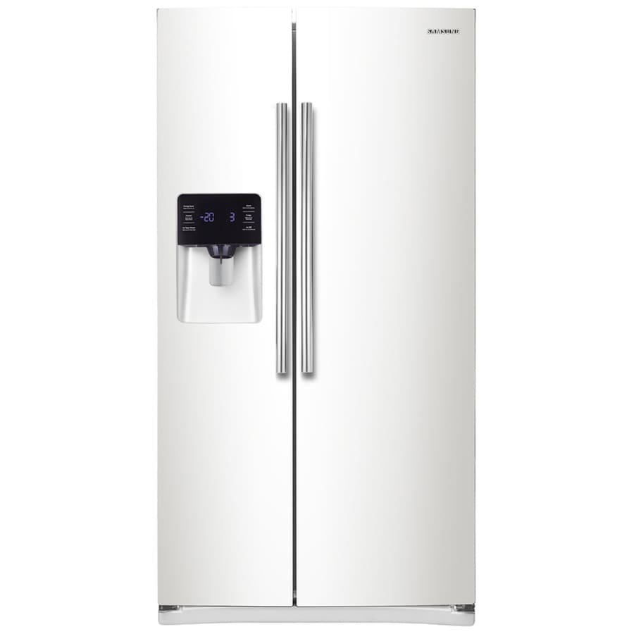 Energy Star Ft White Side-By-Side Refrigerator Samsung RS25H5121WW 24.5 Cu