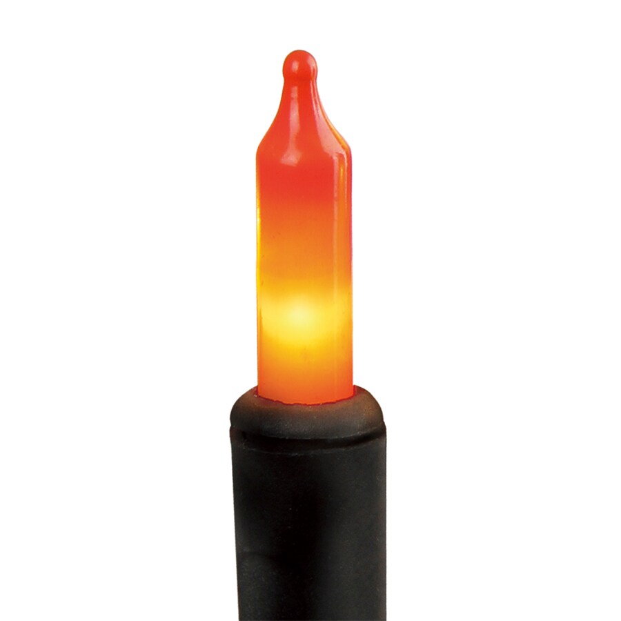 Shop Holiday Living 100-Count Indoor/Outdoor Constant Orange Plug-In Mini Halloween String ...