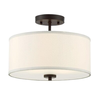 13-in Oil Rubbed Bronze Transitional Incandescent Semi-flush Mount Light 13-in Oil Rubbed Bronze Transitional Incandescent Semi-flush Mount Light