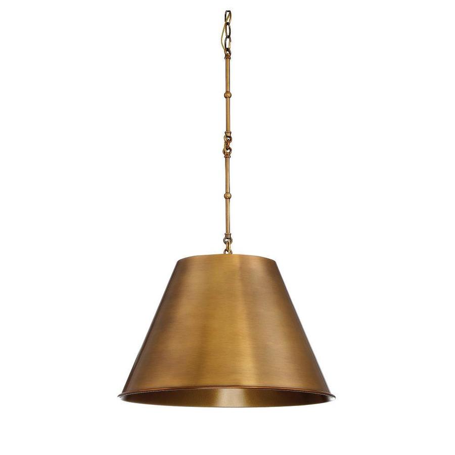 Warm Brass Transitional Drum Pendant Light in the Pendant Lighting