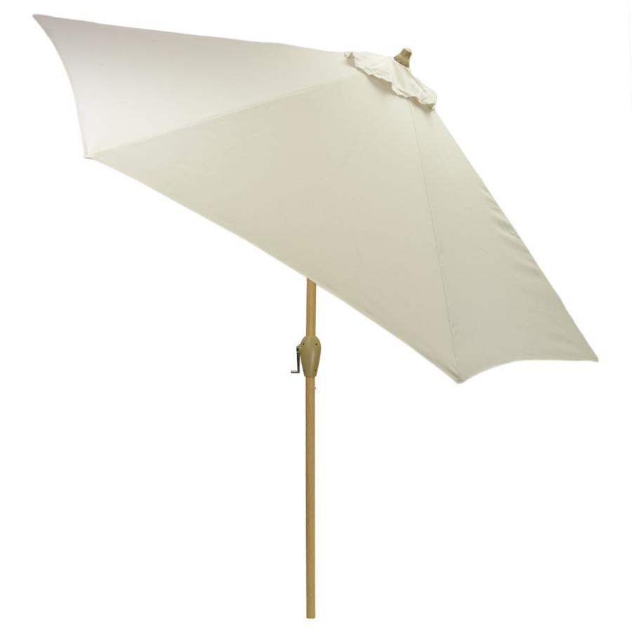 Plantation Patterns 9 Ft Round Linen With Light Wood Steel Frame Push Button Tilt Market Patio Umbrella In The Patio Umbrellas Department At Lowes Com