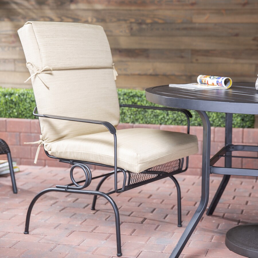 Plantation Patterns Allen + Roth Wheat Patio Chair Cushion in the Patio