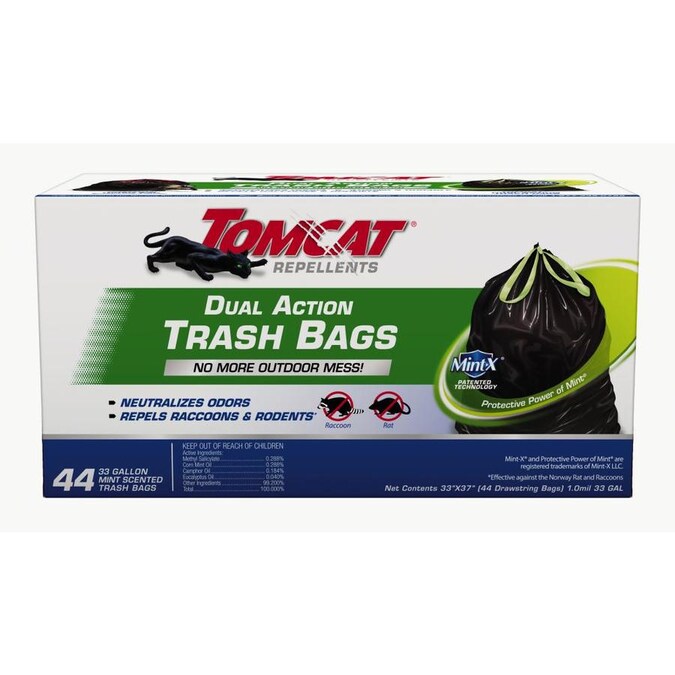 TOMCAT Dual Action Trash Bag 33Gallon 44Count Mouse Repellent in the