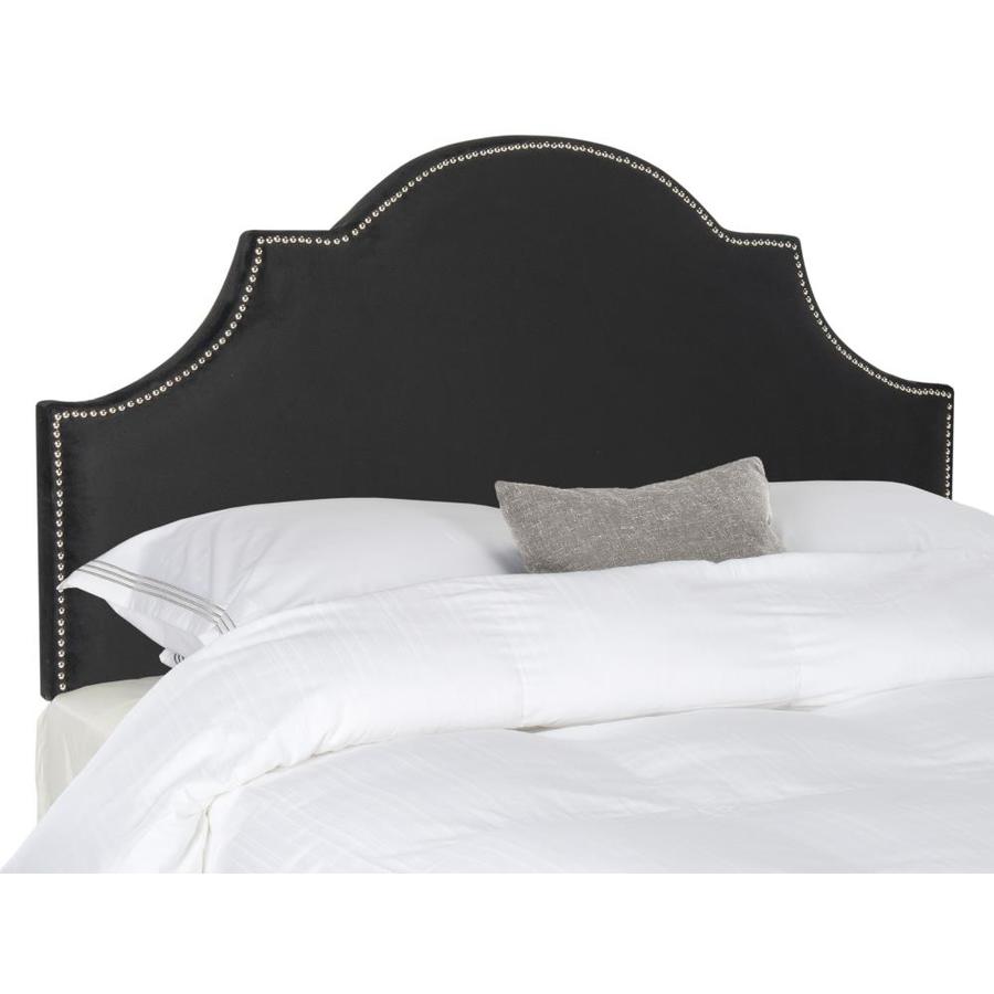 Safavieh Hallmar Black Velvet Queen Synthetic Upholstered Headboard in