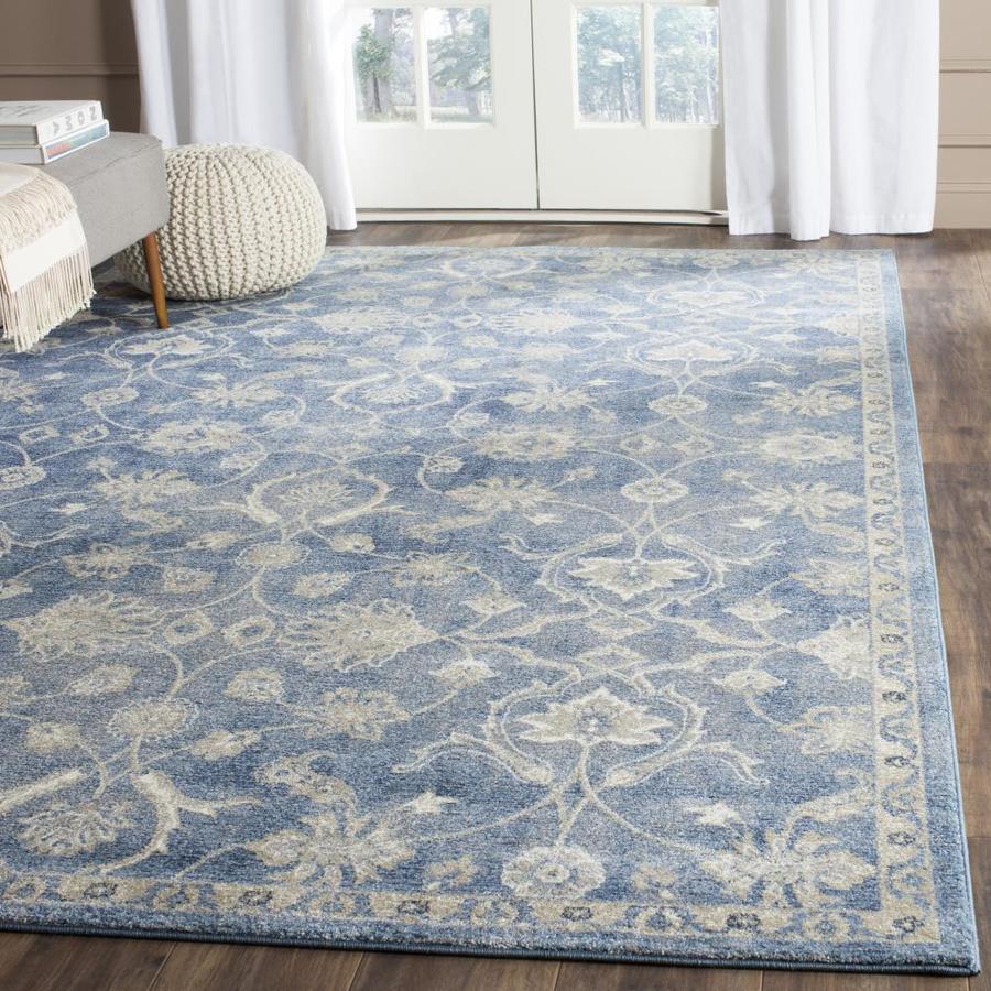 Safavieh Sofia Aydin 9 x 12 Blue/Beige Indoor Distressed/Overdyed French Country Area Rug in the