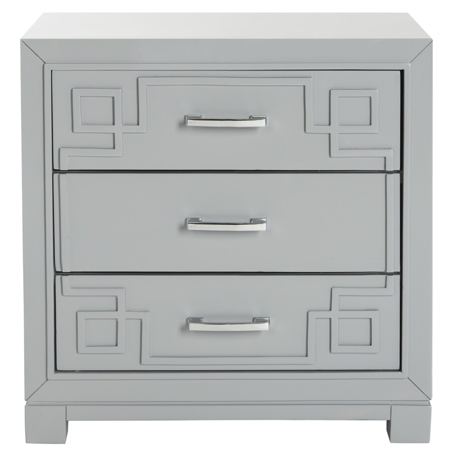 Safavieh Raina Gray Rubberwood Nightstand In The Nightstands Department At Lowes Com