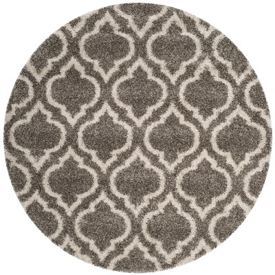 Safavieh Hudson Tensas Shag 7 x Gray/Ivory Round Indoor Trellis Area Rug Safavieh Hudson Tensas Shag 7 x Gray/Ivory Round Indoor Trellis Area Rug