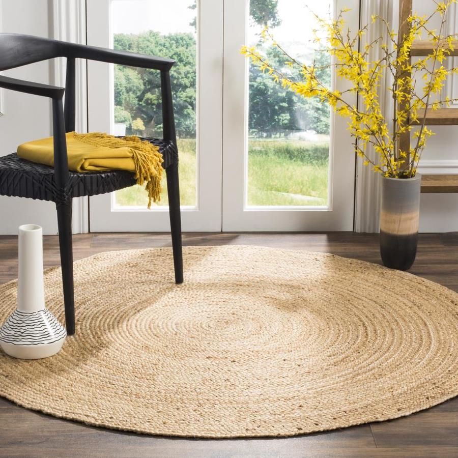 Safavieh Natural Fiber Cira 8 x 8 Natural/Natural Round Indoor Border