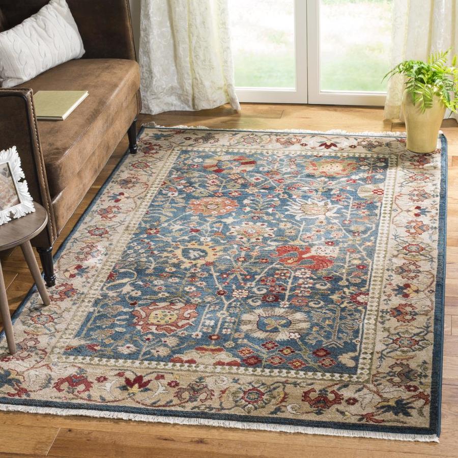 Safavieh Kashan Azar Blue/Tan Indoor Global Area Rug 8 x 10