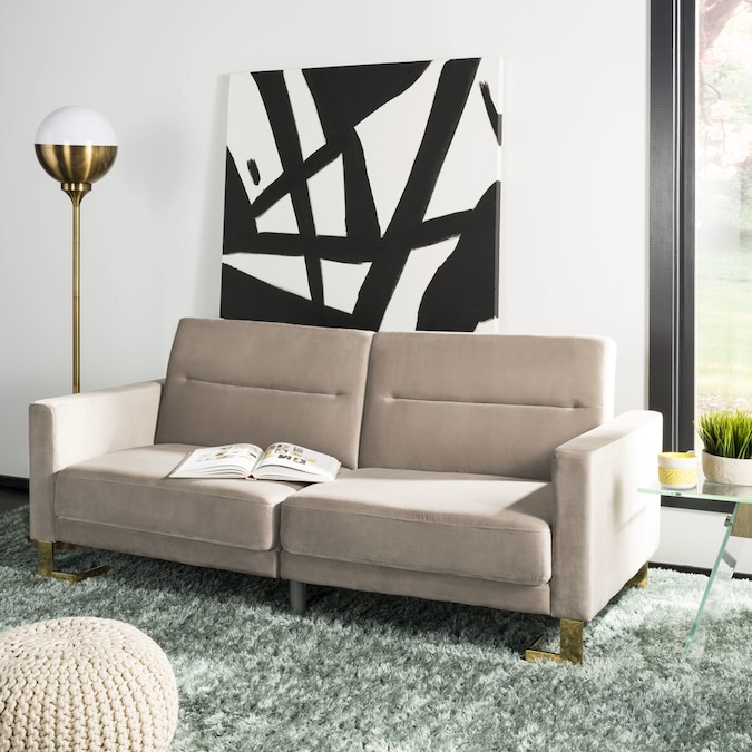 Safavieh Tribeca Gray/Brass Polyester Sofa Bed in the