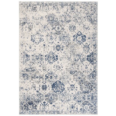 Safavieh Madison Lyton 3 x 5 White/Royal Blue Distressed/Overdyed Vintage Throw Rug Safavieh Madison Lyton 3 x 5 White/Royal Blue Distressed/Overdyed Vintage Throw Rug