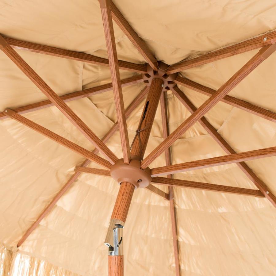 Safavieh 9 Ft Octagon Tan With Tan Steel Frame Crank Garden Patio Umbrella In The Patio Umbrellas Department At Lowes Com