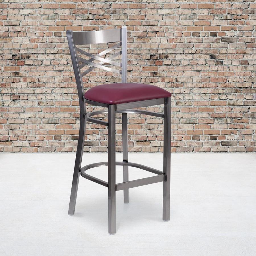 Flash Furniture Burgundy Vinyl Seatclear Coated Metal Frame Upholstered Bar Stool In The Bar 