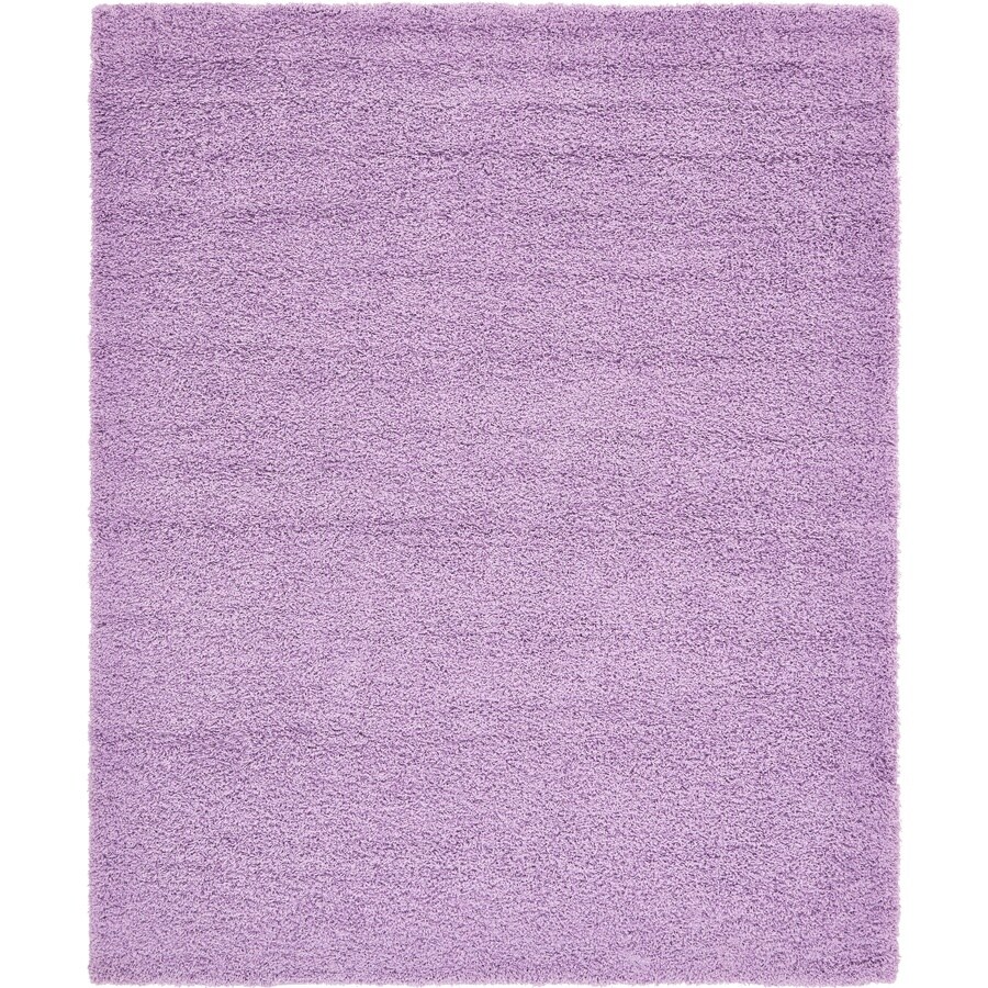 Unique Loom Solid Shag Lilac Indoor Area Rug 8 x 10; Actual 8