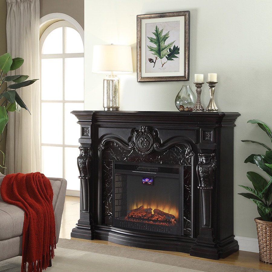 Febo Flame 62 In W Black Fan Forced Electric Fireplace In The Electric Fireplaces Department At Lowes Com