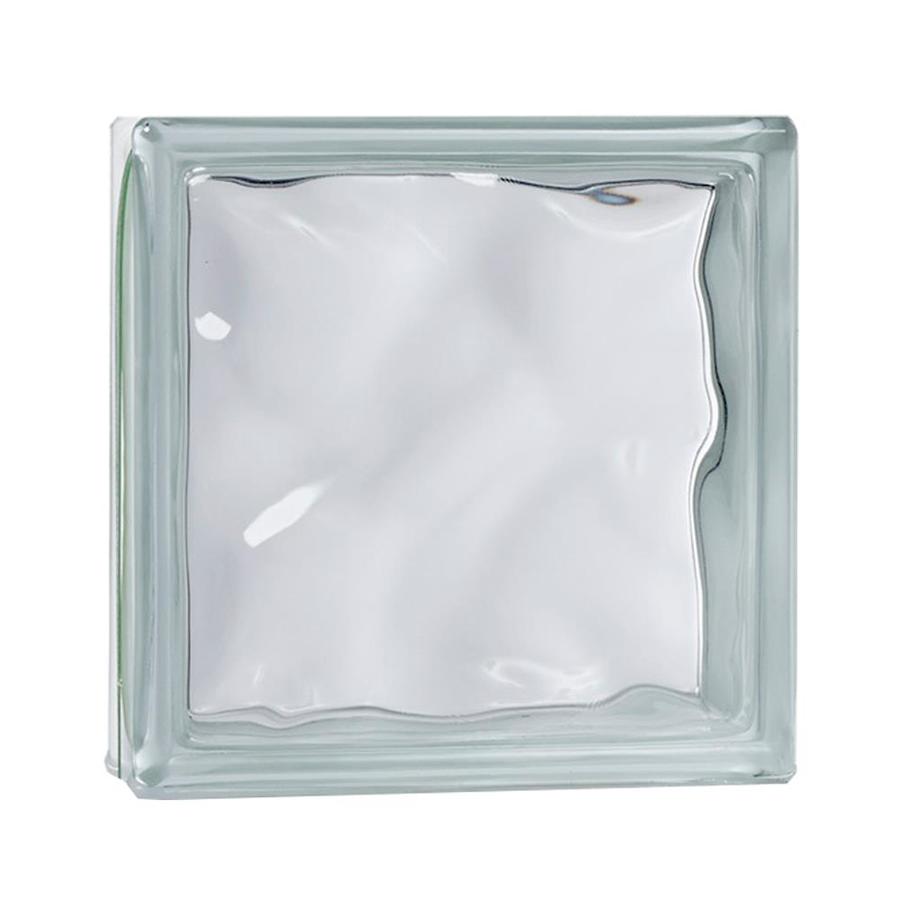 MULIA GLASS Clear Wave Glass Block (8-in H X 8-in W X 3-in D) In The ...