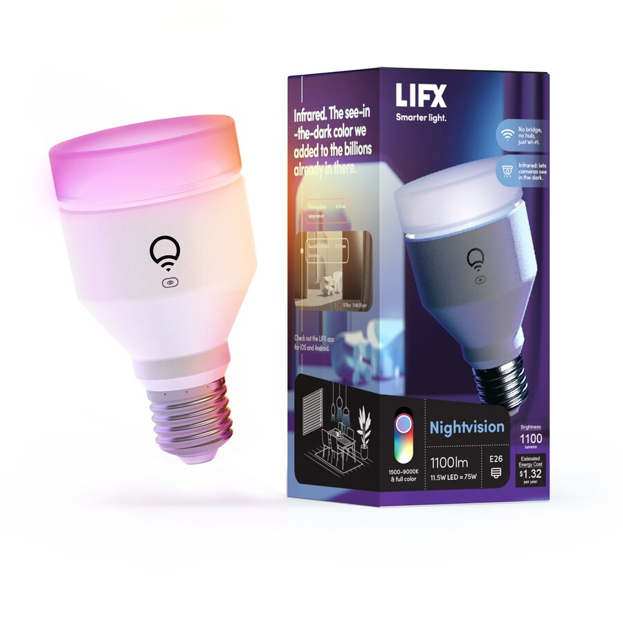 Lifx 12 Watt Eq A19 Tunable White Dimmable Smart Led Light Bulb In The General Purpose Led Light Bulbs Department At Lowes Com