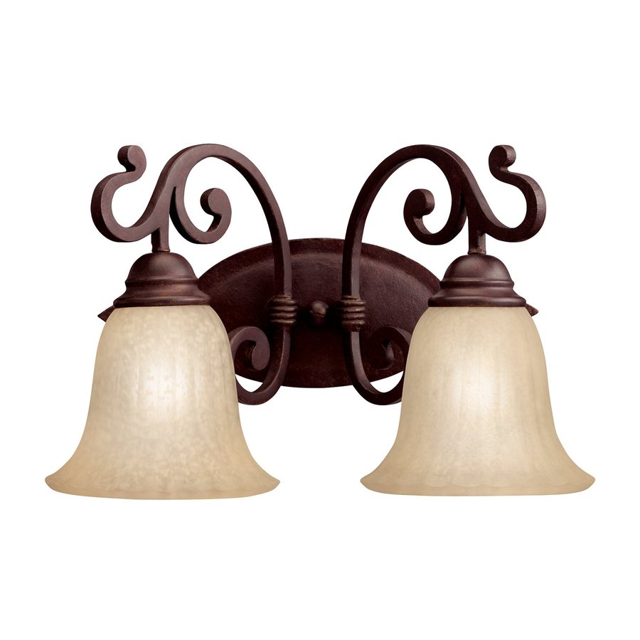 Shop Kichler Lighting 2-Light Wilton Carre Bronze Traditional Vanity Light at Lowes.com