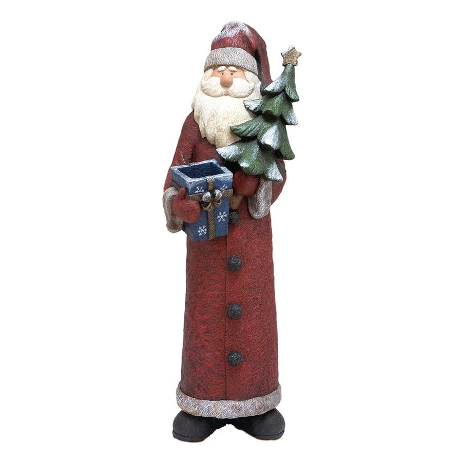 Shop Woodland Imports Resin Freestanding Christmas Santa Figurine At 