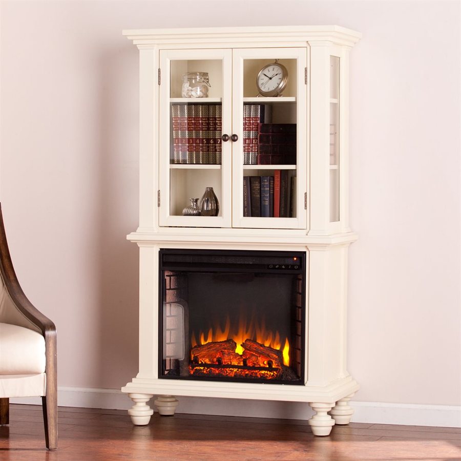 Lowes Electric Logs
 - Boston Loft Furnishings 33 25 In W 5000 Btu Antique White Mdf Led Electric Fireplace With Thermostat And Remote Control In The Electric Fireplaces Department At Lowes Com