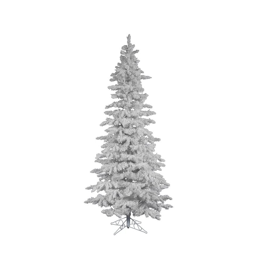 ... Vickerman 6.5-ft Flocked Slim Artificial Christmas Tree at Lowes.com