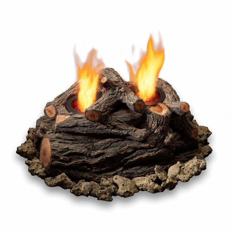 Shop Real Flame Oak Concrete Gas Fire Pit Log Set at