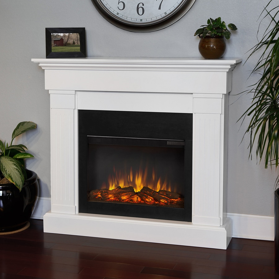 Shop Real Flame 47.4in W 4780BTU White Wood LED Electric Fireplace