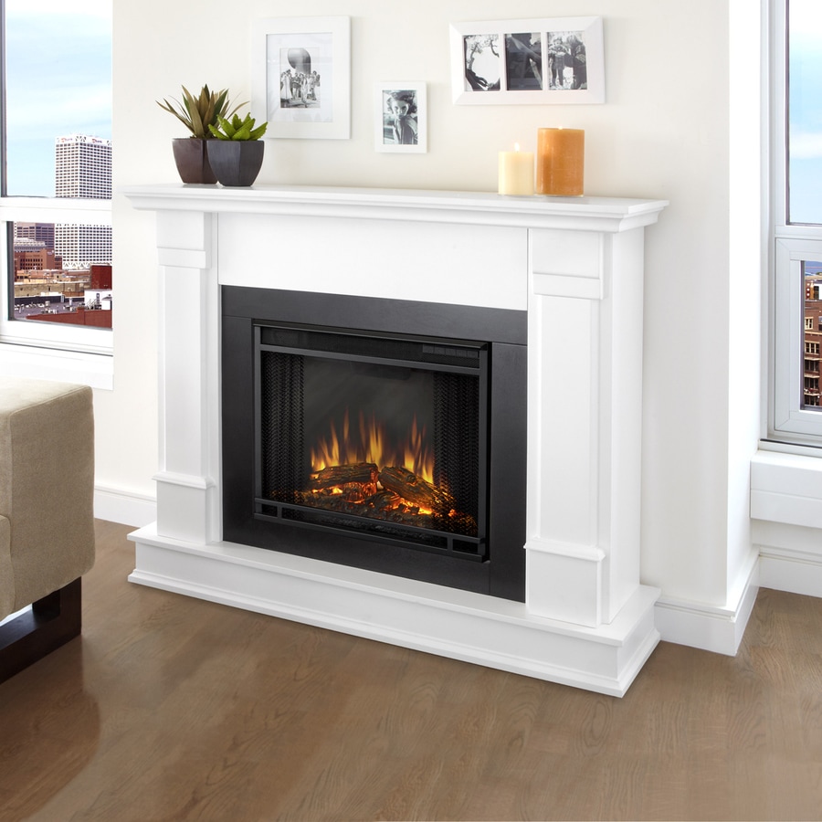 Real Flame 48-in W White Led Electric Fireplace in the Electric