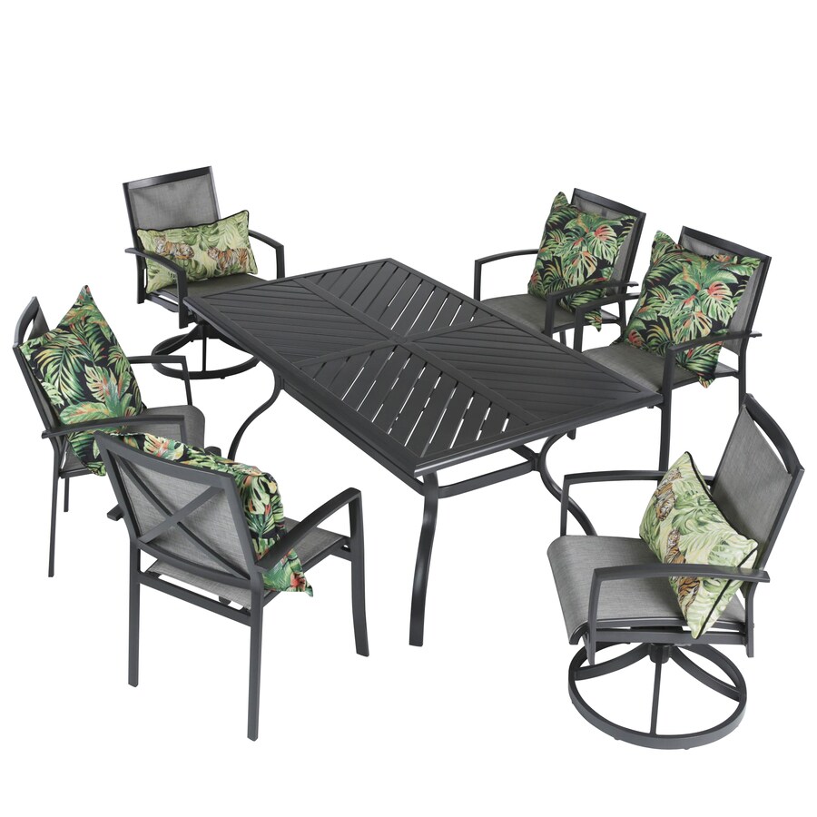 Shop allen + roth Everchase 7Piece Gray Patio Dining Set at