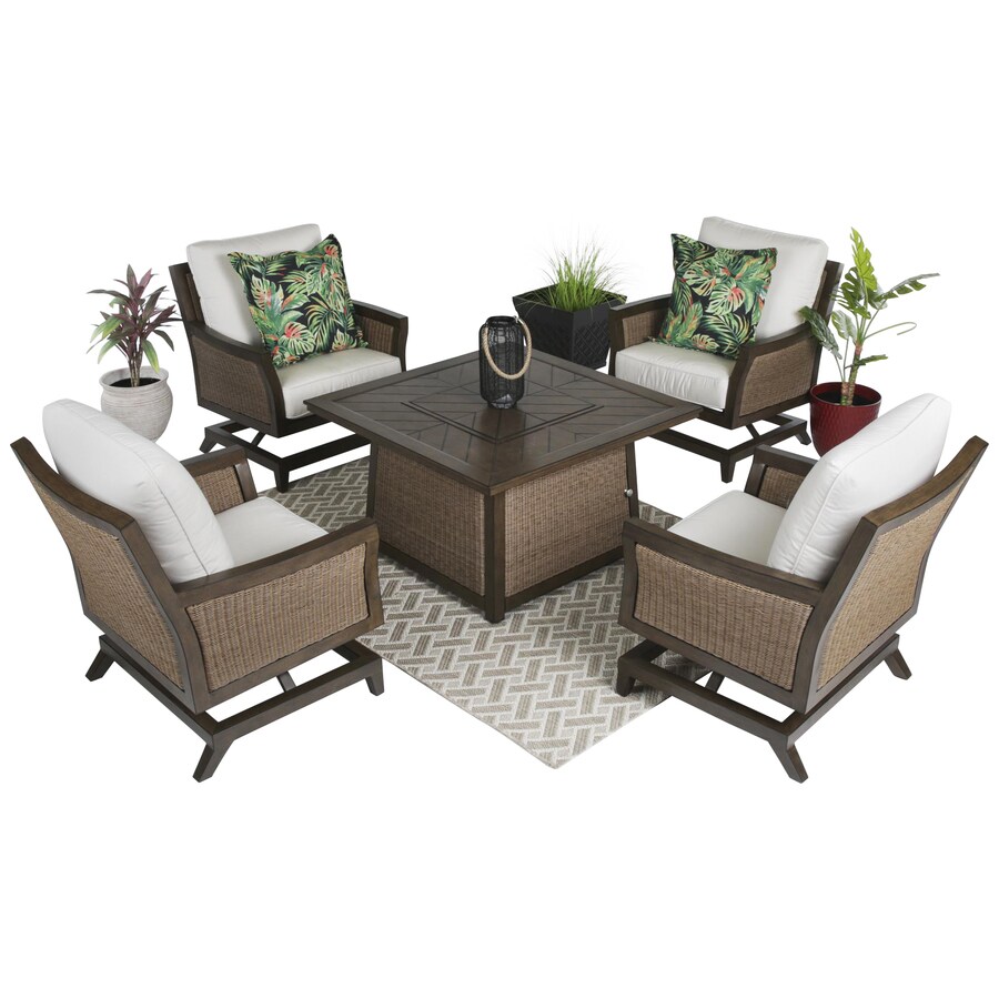 Shop allen + roth Winthrop 5Piece Patio Conversation Set at