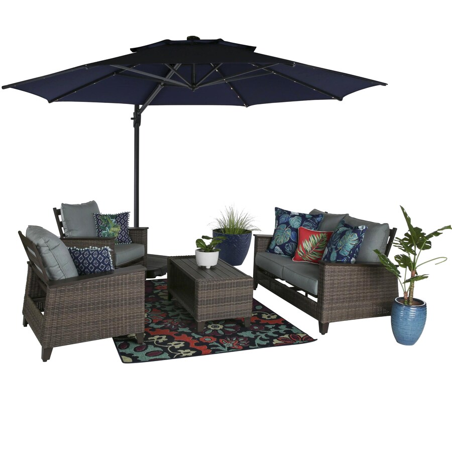 Shop allen + roth Wylie Cove 4-Piece Patio Conversation Set at Lowes.com