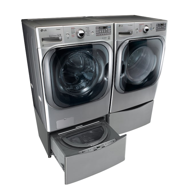 shop-lg-twinwash-graphite-front-load-washer-electric-dryer-set-at