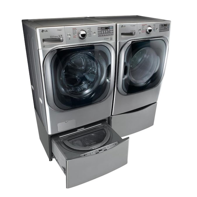 shop-lg-twinwash-graphite-front-load-washer-gas-dryer-set-at-lowes