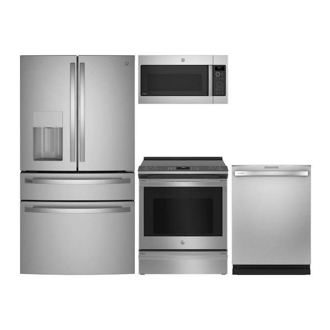 shop-ge-side-by-side-refrigerator-electric-range-suite-in-fingerprint