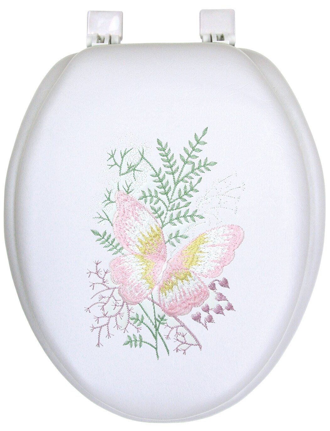 Soft Padded Cushioned Bathroom Toilet Seat Standard Round White Cover Elongated 