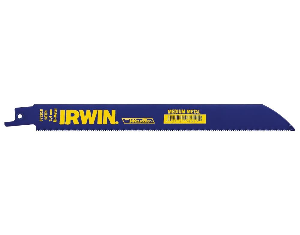 Irwin Tools Metal Cutting Reciprocating Saw Blade 372818 8-Inch 18 TPI