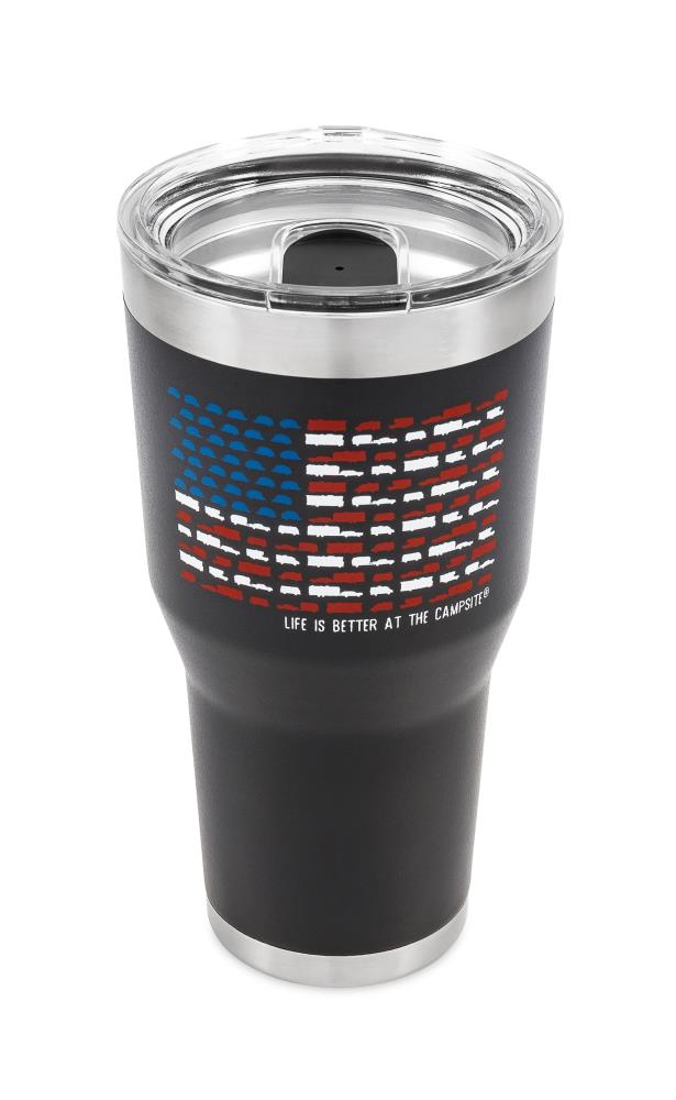 Tumbler with Double Wall Insulation Camco Life is Better at The Campsite Stainless Steel 20 oz Leak Proof Lid Won't Sweat Coral Pink Great For Hot and Cold Drinks 53061 