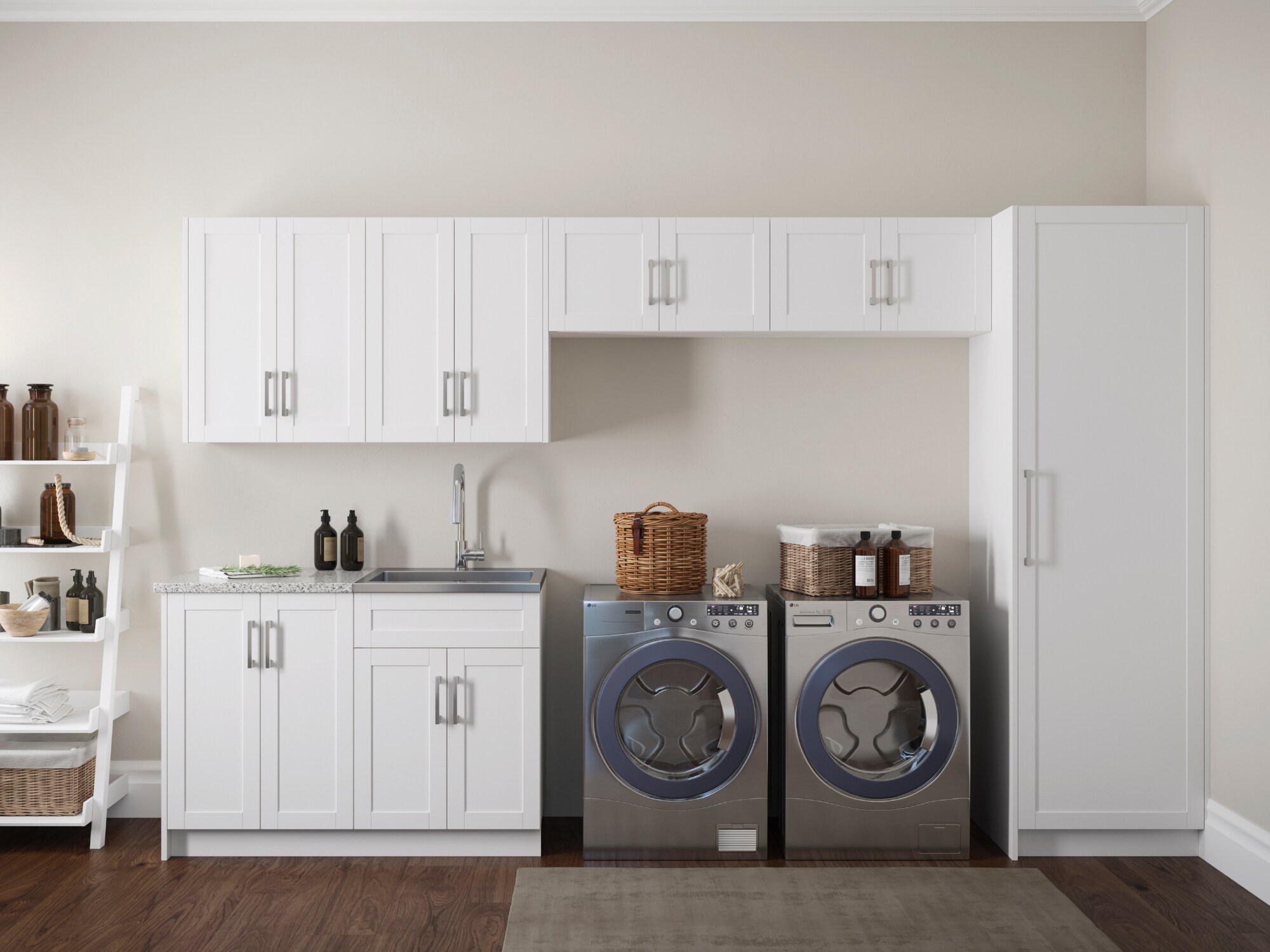 Details about   Modular Laundry and Utility Room Wall Storage Set w/ Accessories 20 Piece White 