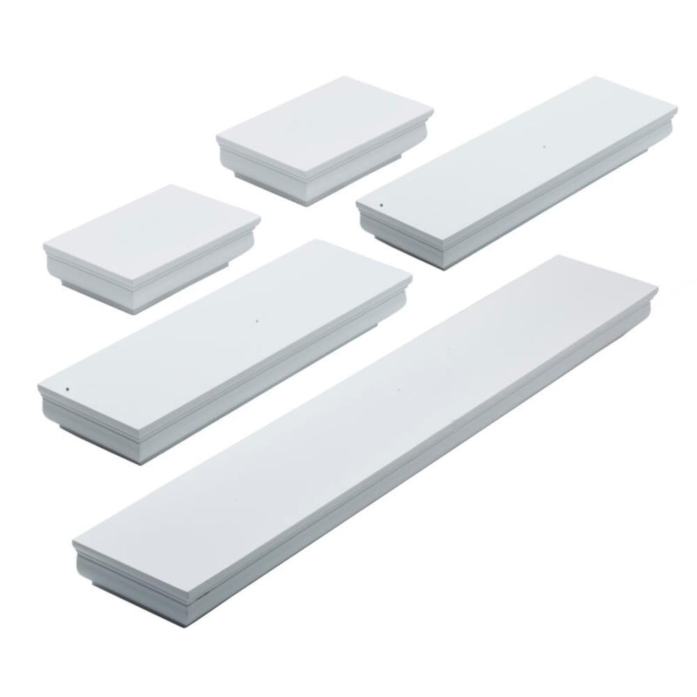 Melannco Melannco Set of 5 MDF ShelvesWhite in the Wall Mounted