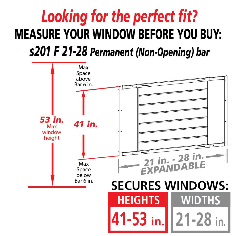 Mr. Goodbar F 21-in x 41-in White Fixed bar Window Security Bar