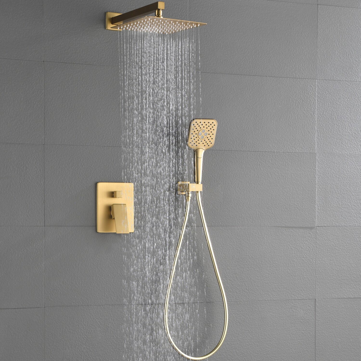 bathroom tapware ... New Brushed Rose Gold Round SHOWER ARM shower head holder 